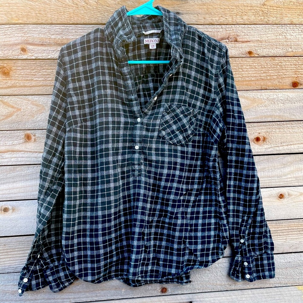Merona Flannel style half button shirt